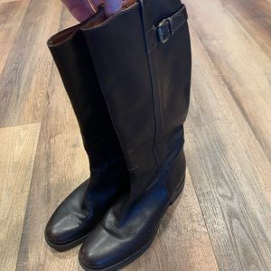 Tall leather riding boots
